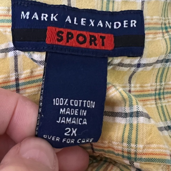 🌟3 for $25🌟 Mark Alexander Sport Men’s Button Down Plaid Short Sleeve Shirt - Picture 3 of 7